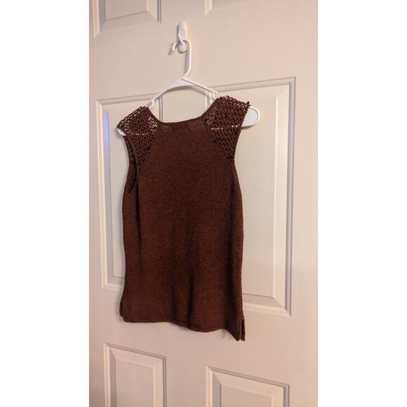 Vintage Worthington Brow  Knit Tank Top with Tie Closure, Medium, Acrylic/Rayon - Picture 2 of 5